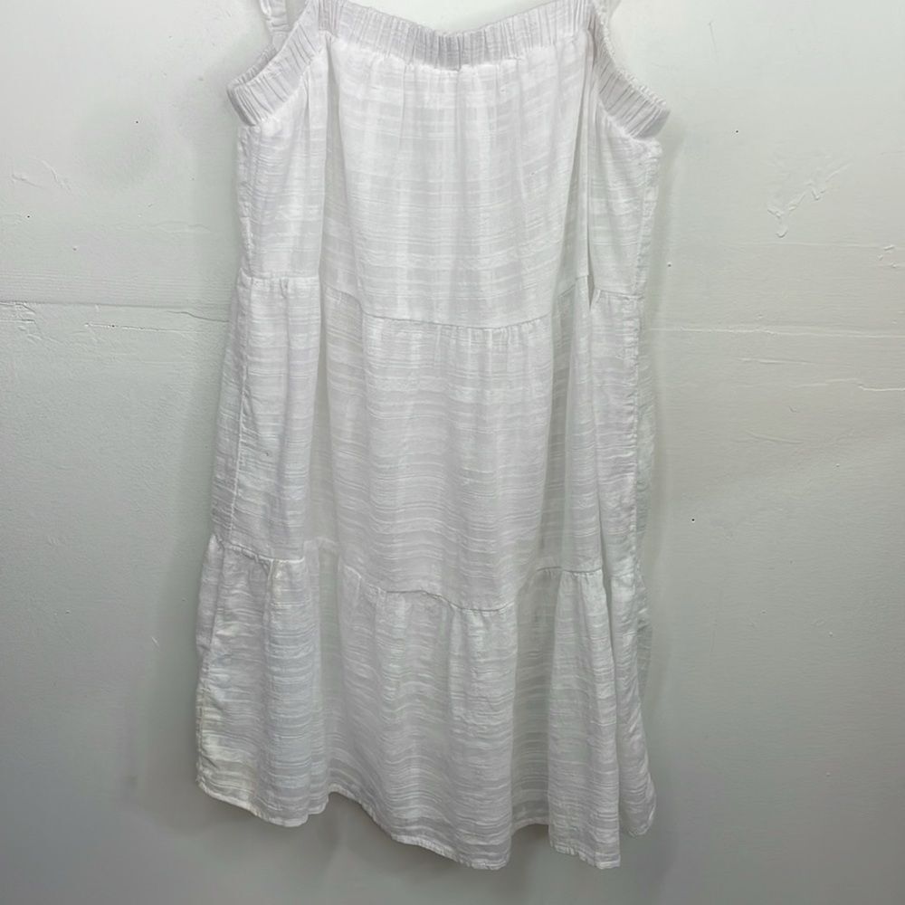 Altar’d State White Ruffled Strap Tired Dress cotton size Large - Picture 4 of 10